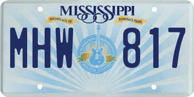 MS license plate MHW817