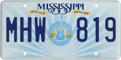 MS license plate MHW819
