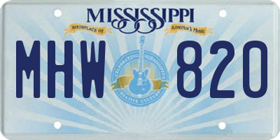 MS license plate MHW820