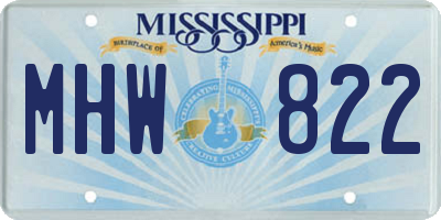 MS license plate MHW822