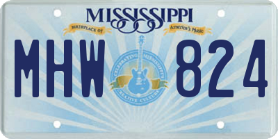 MS license plate MHW824