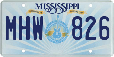MS license plate MHW826