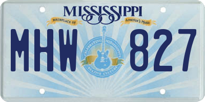 MS license plate MHW827