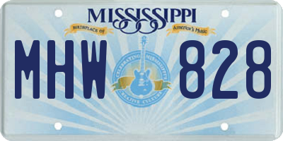 MS license plate MHW828