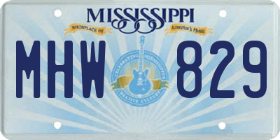 MS license plate MHW829