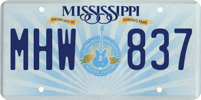 MS license plate MHW837