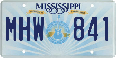 MS license plate MHW841