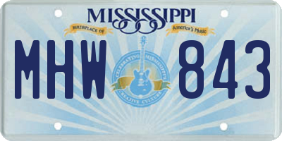 MS license plate MHW843