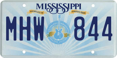 MS license plate MHW844