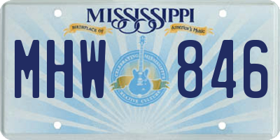 MS license plate MHW846