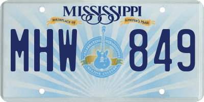 MS license plate MHW849