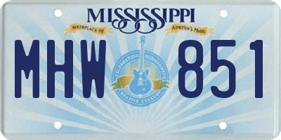MS license plate MHW851