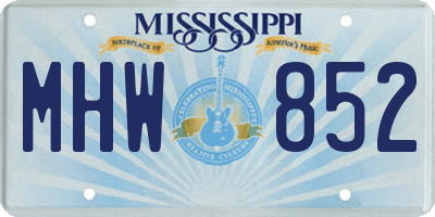 MS license plate MHW852