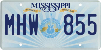 MS license plate MHW855