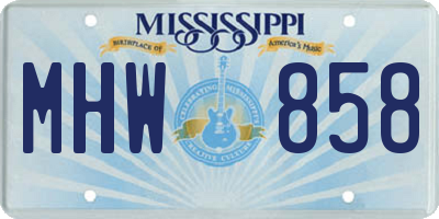 MS license plate MHW858