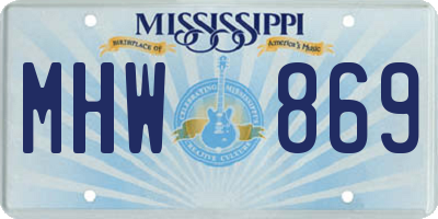 MS license plate MHW869
