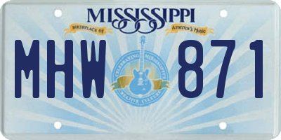 MS license plate MHW871