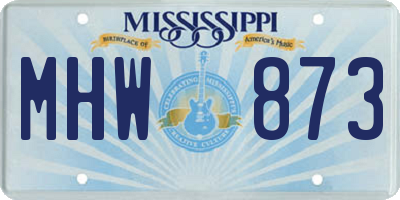 MS license plate MHW873