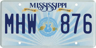 MS license plate MHW876