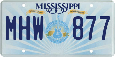 MS license plate MHW877