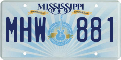 MS license plate MHW881