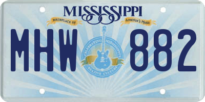 MS license plate MHW882