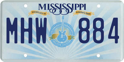 MS license plate MHW884