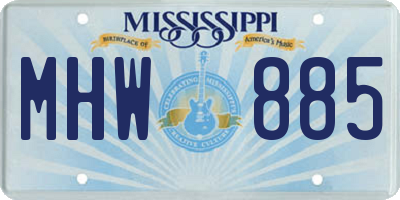 MS license plate MHW885