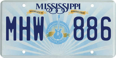 MS license plate MHW886