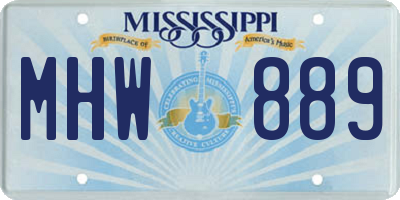 MS license plate MHW889