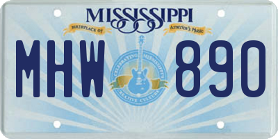 MS license plate MHW890