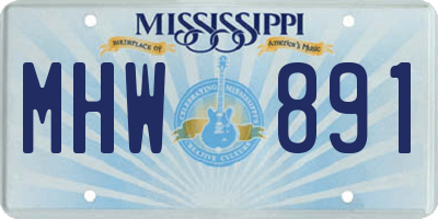 MS license plate MHW891