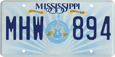 MS license plate MHW894