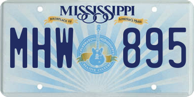 MS license plate MHW895