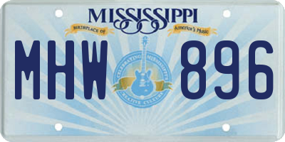 MS license plate MHW896
