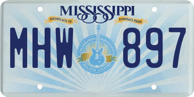 MS license plate MHW897