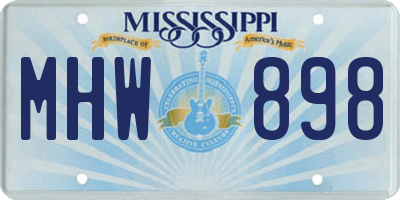 MS license plate MHW898
