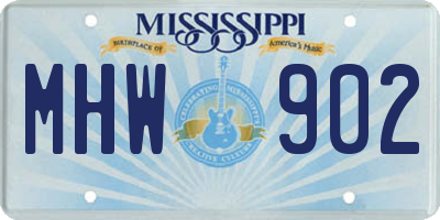 MS license plate MHW902