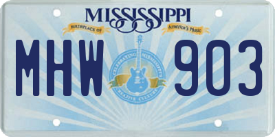 MS license plate MHW903