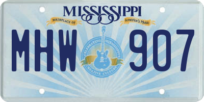 MS license plate MHW907
