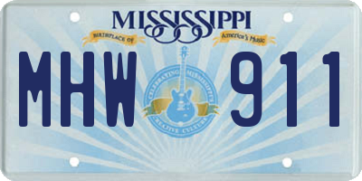MS license plate MHW911