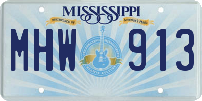 MS license plate MHW913