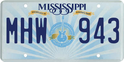 MS license plate MHW943