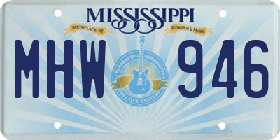 MS license plate MHW946