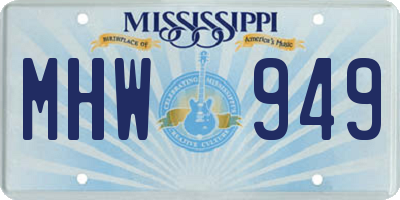MS license plate MHW949