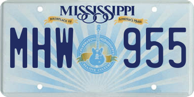 MS license plate MHW955