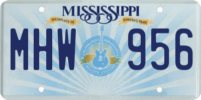 MS license plate MHW956
