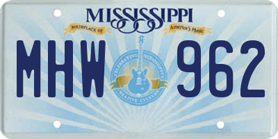 MS license plate MHW962