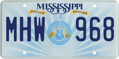 MS license plate MHW968