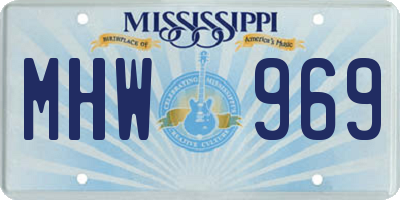 MS license plate MHW969